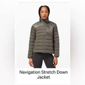 Lululemon Navigation Stretch Down Olive Puffer Jacket